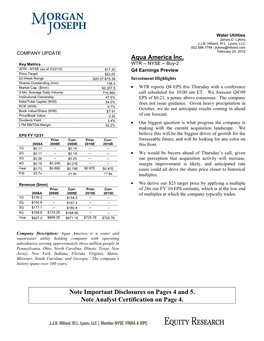 Note Important Disclosures on Pages 4 and 5. Note Analyst Certification on Page 4