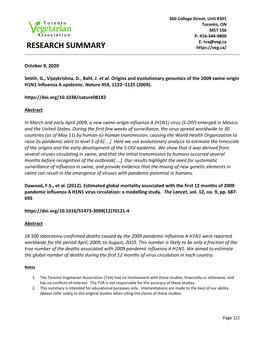 Swine-Origin H1N1 Influenza a Epidemic