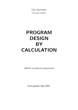 Program Design by Calculation