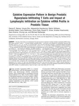 Cytokine Expression Pattern in Benign Prostatic Hyperplasia Infiltrating T