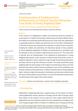 Transformation of Traditional Arts Performances As