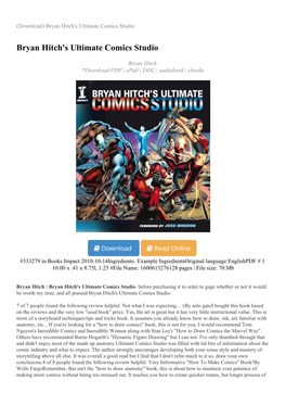 Bryan Hitch's Ultimate Comics Studio