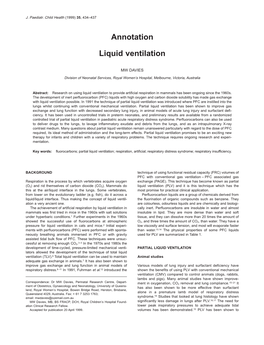 Annotation Liquid Ventilation