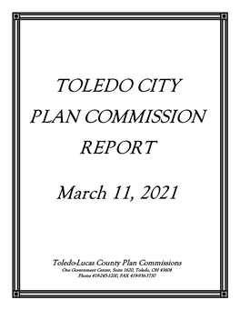 TOLEDO CITY PLAN COMMISSION REPORT March 11, 2021