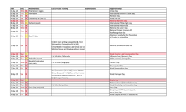 Date Day Miscellaneous Co-Curricular Activity Examinations