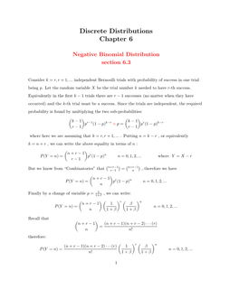 Discrete Distributions Chapter 6