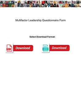 Multifactor Leadership Questionnaire Form