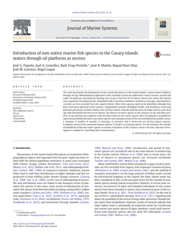 Introduction of Non-Native Marine Fish Species to the Canary Islands