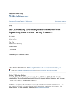 Sec-Lib: Protecting Scholarly Digital Libraries from Infected Papers Using Active Machine Learning Framework