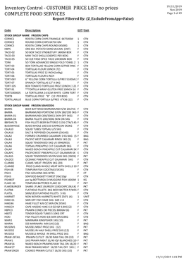 Inventory Control - CUSTOMER PRICE LIST No Prices Nov 2019 COMPLETE FOOD SERVICES Page 1 of 49 Report Filtered By: (Z Excludefromapp=False)