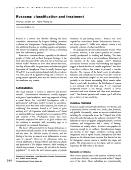 Rosacea: Classification and Treatment