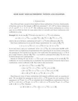 Some Basic Module-Theoretic Notions and Examples