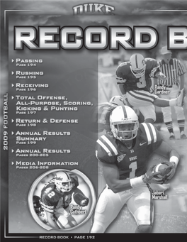 RECORD BOOK G PAGE 192 RECORD BOOK G PAGE 193 PASSING RECORDS Pass Attempts Touchdown Passes Game Game Season Career 1