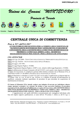 Unione Dei Comuni “MONTEDORO”