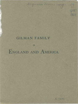 Is GILMAN FAMILY ENGLAND and AMERICA