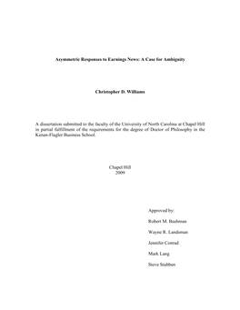 Asymmetric Responses to Earnings News: a Case for Ambiguity