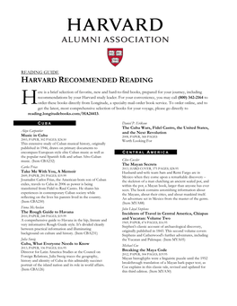 Harvard Recommended Reading