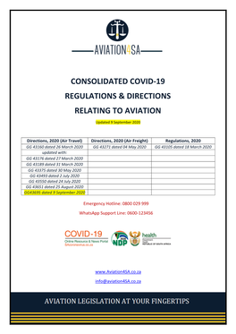 Consolidated Covid-19 Regulations & Directions