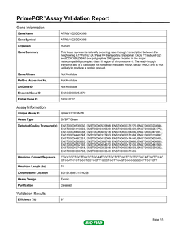 Primepcr™Assay Validation Report