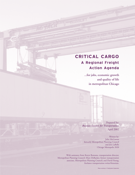 CRITICAL CARGO a Regional Freight Action Agenda