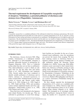 Thermal Requirement for Development of Carpophilus Marginellus