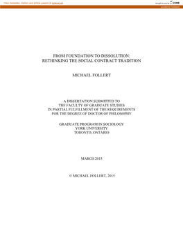 Rethinking the Social Contract Tradition