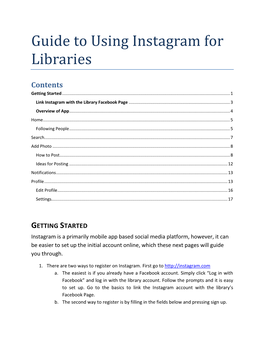 Guide to Using Instagram for Libraries