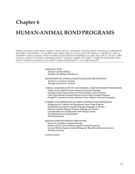 Chapter 6 HUMAN-ANIMAL BOND PROGRAMS