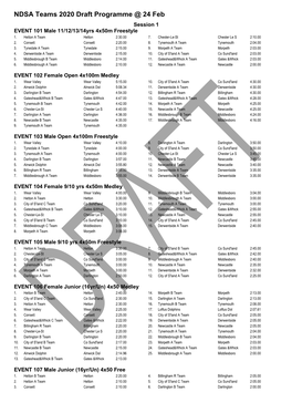 NDSA Teams 2020 Draft Programme @ 24 Feb