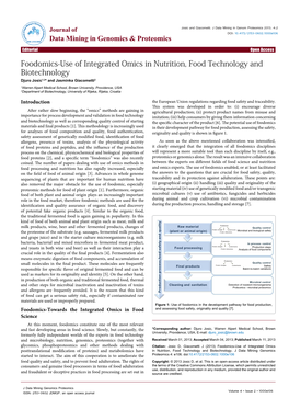 Foodomics-Use of Integrated Omics in Nutrition, Food Technology And
