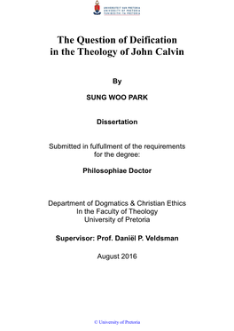 The Question of Deification in the Theology of John Calvin
