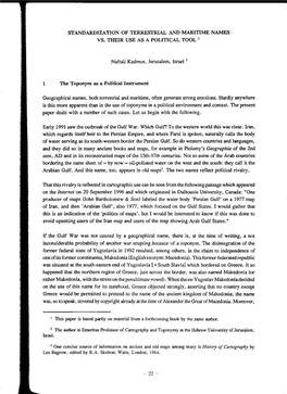 Standardization of Terrestrial and Maritime Names Vs