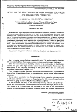 Modelling the Relationships Between Munsell Soil Color and Soil Spectral Properties