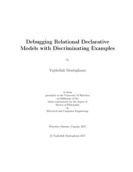 Debugging Relational Declarative Models with Discriminating Examples