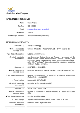 Curriculum Vitae Europass