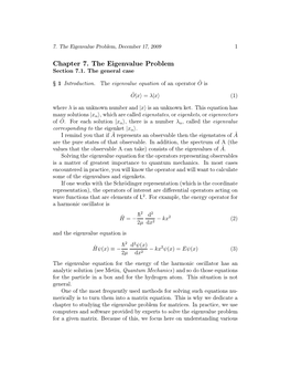 Chapter 7. the Eigenvalue Problem Section 7.1