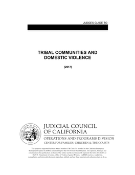 Tribal Communities and Domestic Violence Benchguide
