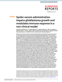 Spider Venom Administration Impairs Glioblastoma Growth and Modulates