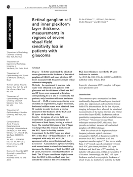 Retinal Ganglion Cell and Inner Plexiform Layer Thickness Measurements AL De a Moura Et Al 1189