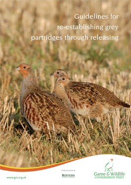 Grey Partridge Re-Introduction Guidelines.Indd