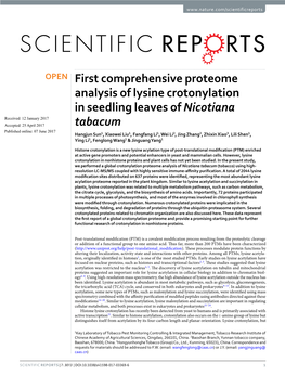 First Comprehensive Proteome Analysis of Lysine Crotonylation In