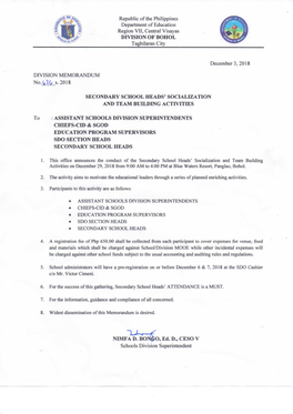 'X '^Vy DIVISION MEMORANDUM SECONDARY SCHOOL HEADS