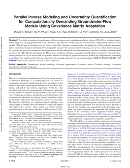 Parallel Inverse Modeling and Uncertainty Quantification for Computationally Demanding Groundwater-Flow Models Using Covariance Matrix Adaptation