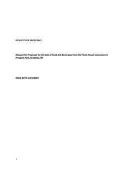 1 REQUEST for PROPOSALS Request for Proposals for the Sale