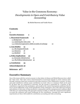 Value in the Commons Economy: Developments in Open and Contributory Value Accounting