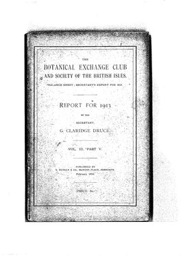 Botanical Exchange Club Report for 1913, Vol. 3 Pt. 5