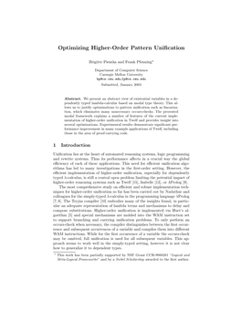 Optimizing Higher-Order Pattern Unification