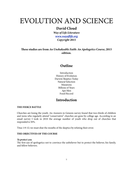 Evolution and Science FBC Student Notes.Pages