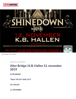 Alter Bridge I K.B. Hallen 12. November 2019