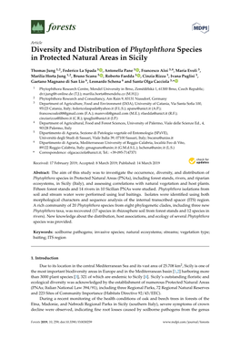 Diversity and Distribution of Phytophthora Species in Protected Natural Areas in Sicily